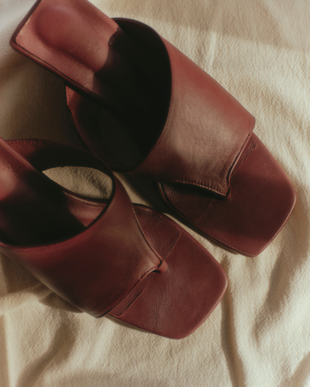 Asymmetrical Wedge Heels in Red