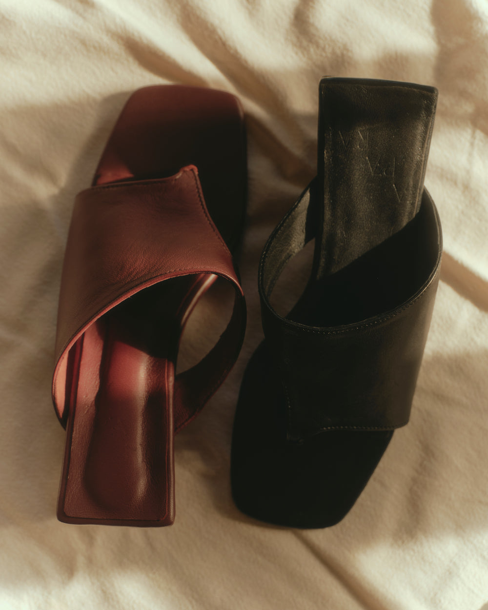 Asymmetrical Wedge Heels in Red