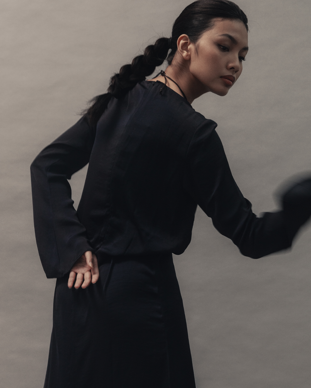 Bell Sleeve Dress in Black