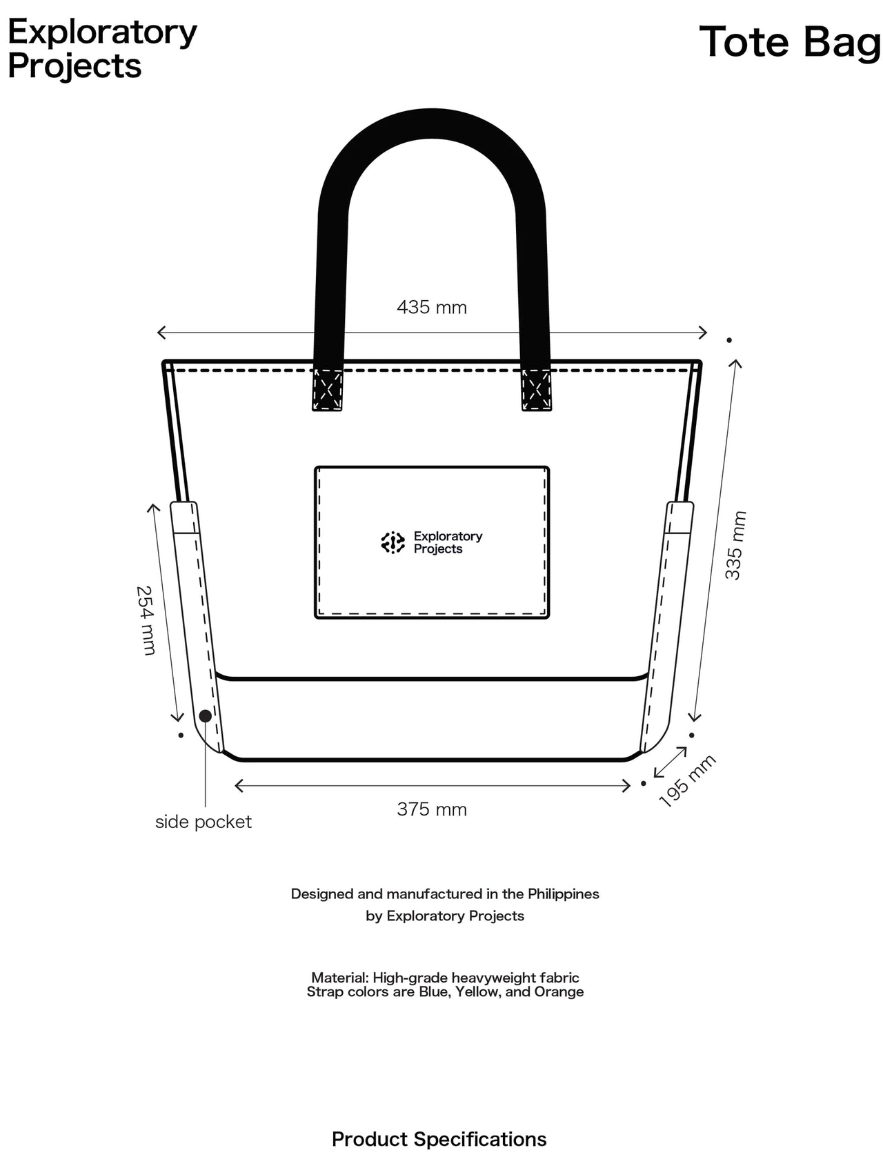 Exploratory Projects Tote in Blue