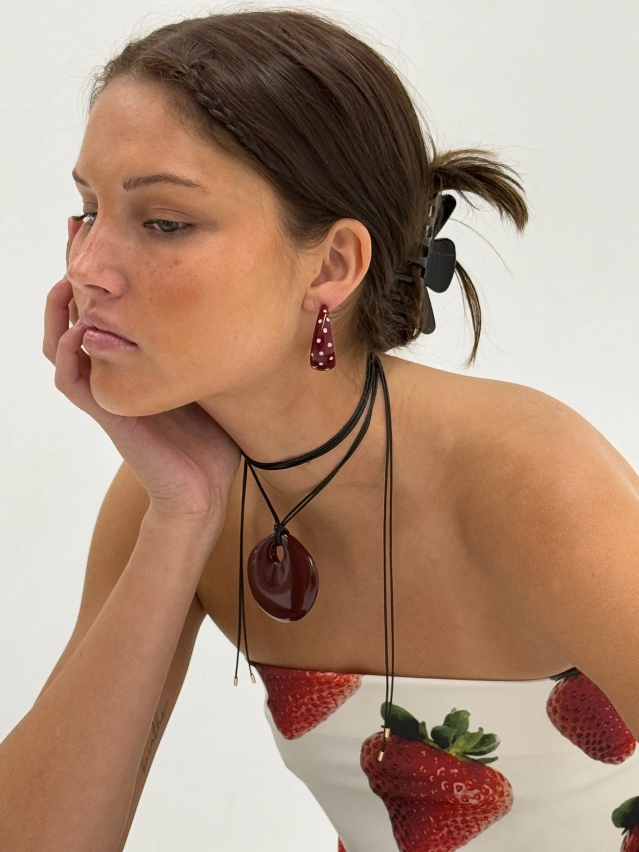 Mari Carmen Garnet Big Hoops