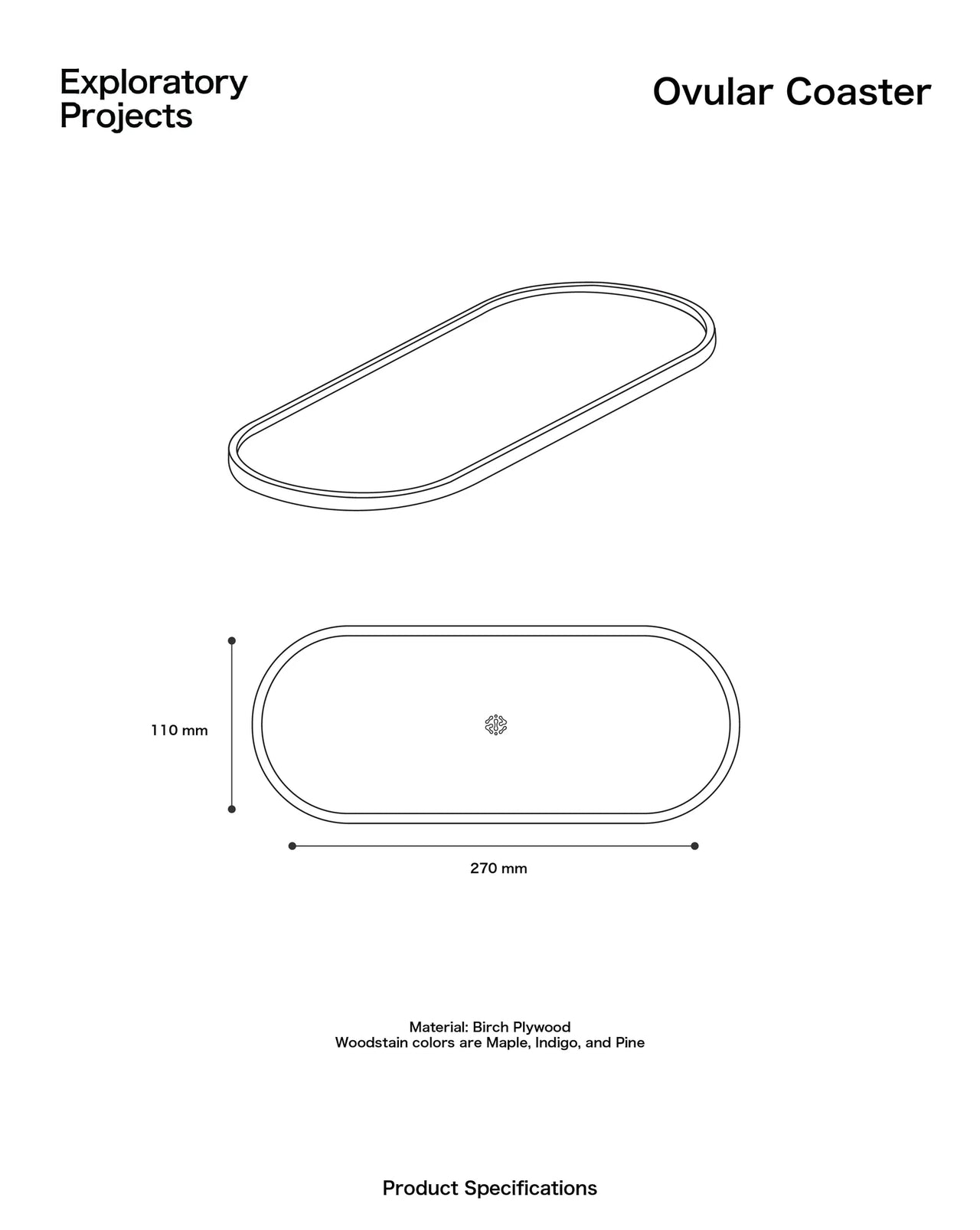 Ovular Tray in Maple