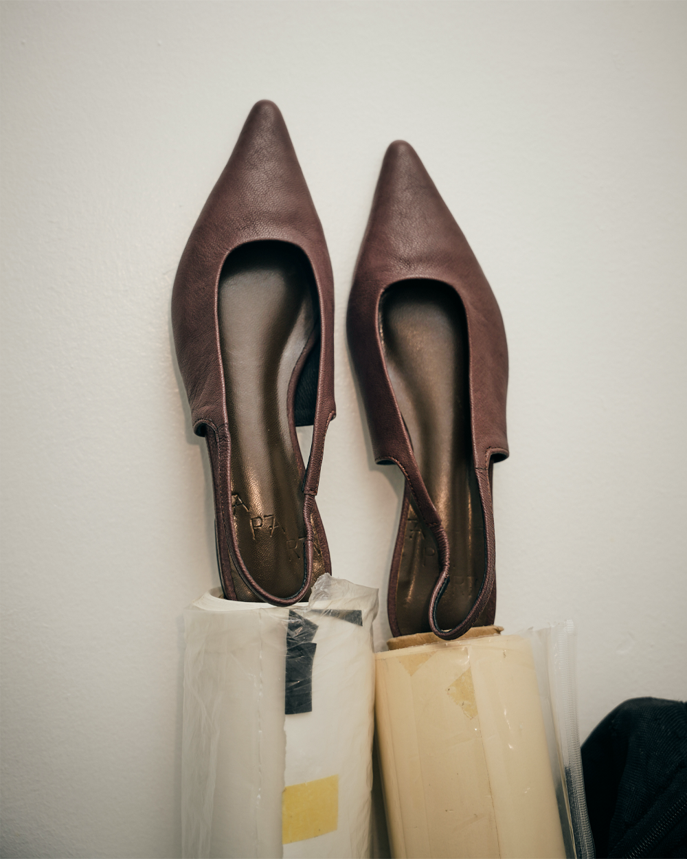 Pointed Toe Flats in Brown