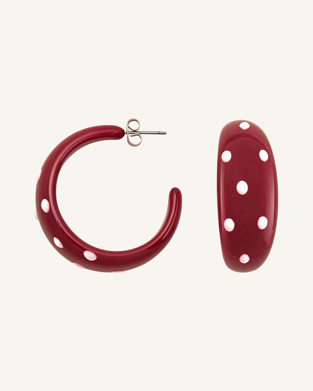 Mari Carmen Garnet Big Hoops