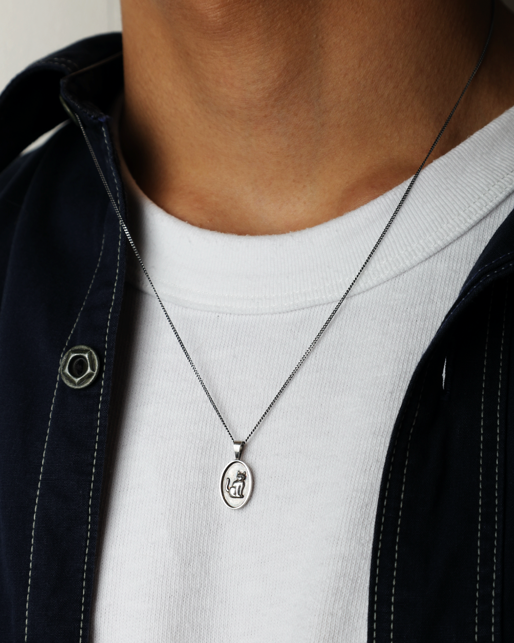 Cat Dad Silver Pendant