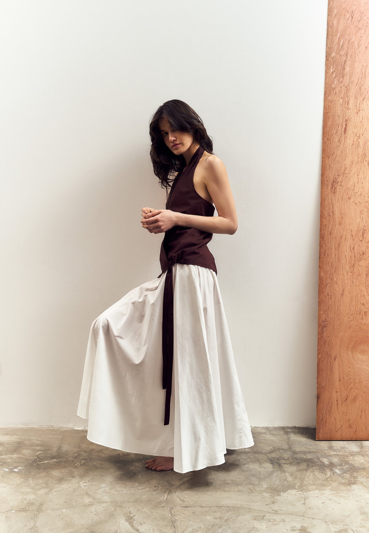 Poplin Skirt in White