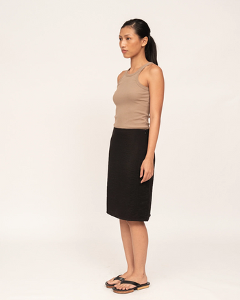 Knee Length Skirt in Black