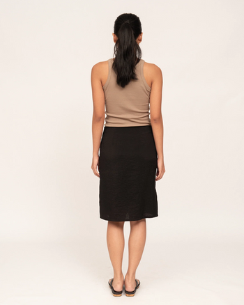 Knee Length Skirt in Black