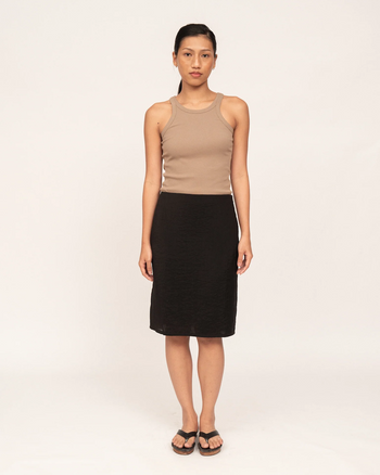 Knee Length Skirt in Black