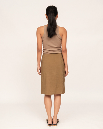 Knee Length Skirt in Moss