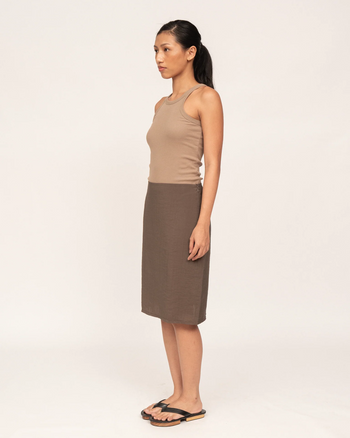 Knee Length Skirt in Pewter
