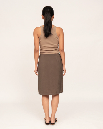 Knee Length Skirt in Pewter