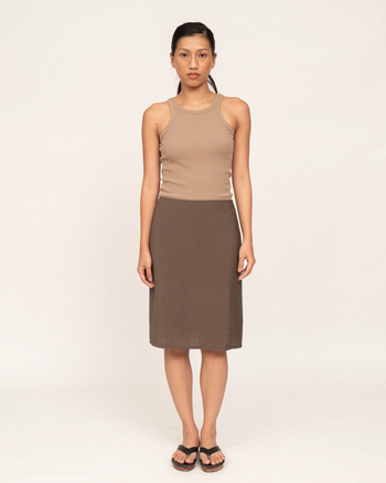 Knee Length Skirt in Pewter