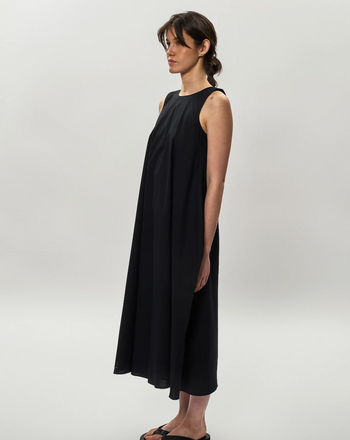 Poplin Cocoon Dress in Black
