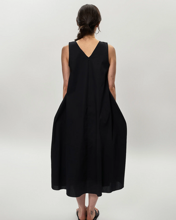Poplin Cocoon Dress in Black