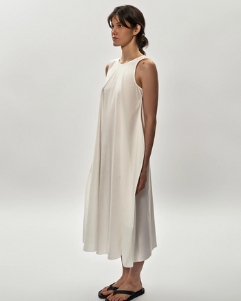Poplin Cocoon Dress in White