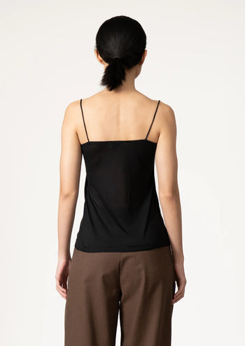 Rayon String Top in Black