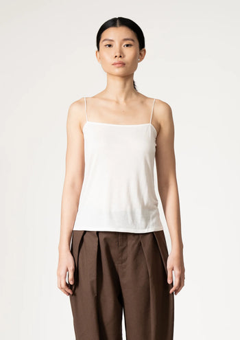 Rayon String Top in White