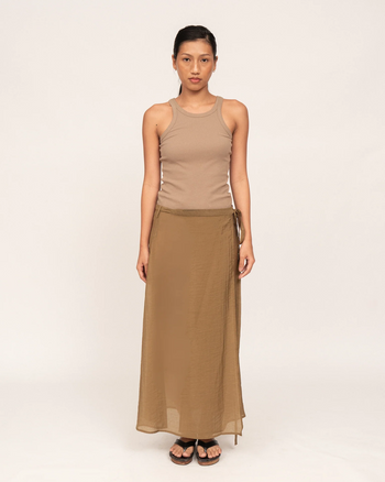 Wrap Skirt in Moss