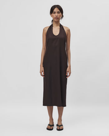 Halter Dress in Brown