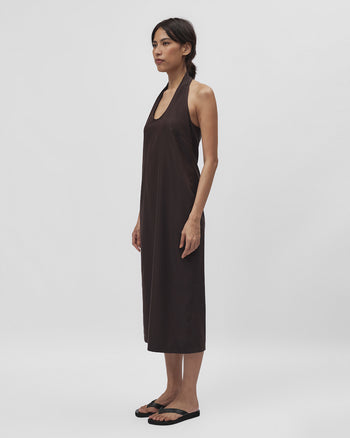 Halter Dress in Brown
