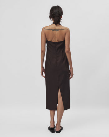 Halter Dress in Brown