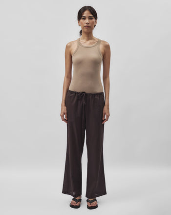 Light Drawstring Pants in Brown
