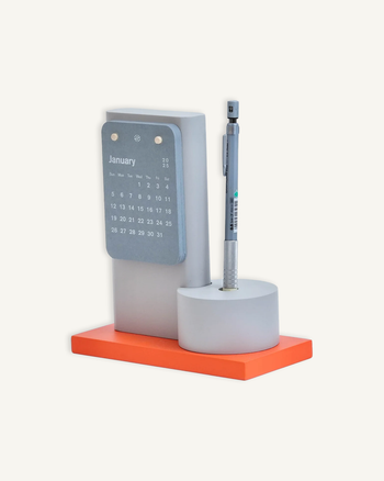 2025 Calendar Block in Gray and Orange