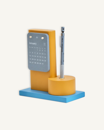 2025 Calendar Block in Yellow and Blue