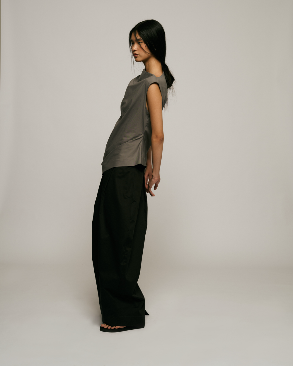 Long Cocoon Skirt in Black