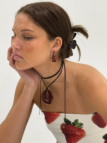 Mari Carmen Garnet Big Hoops