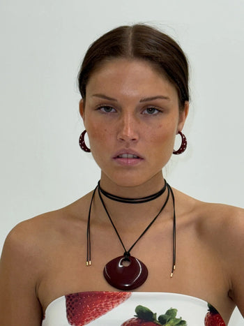Mari Carmen Garnet Big Hoops