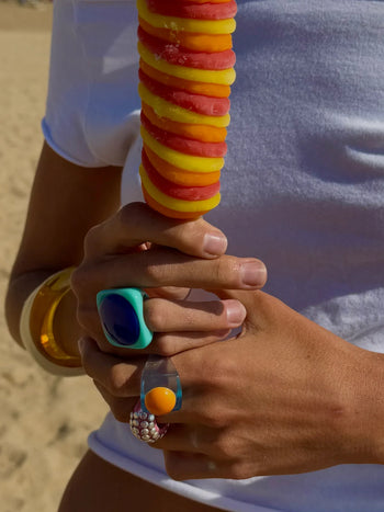 Peach Pop Blue Ring