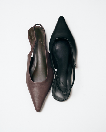 Pointed Toe Flats in Brown