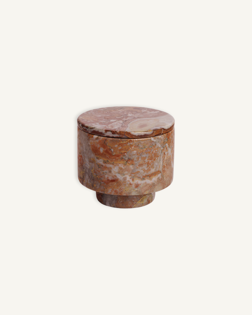 Monia Red Marble Jar with Lid