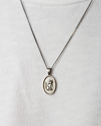 Cat Dad Silver Pendant