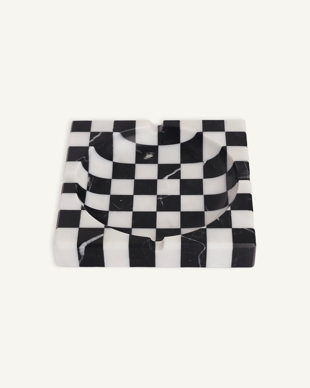 Square Chequered Marble Ashtray