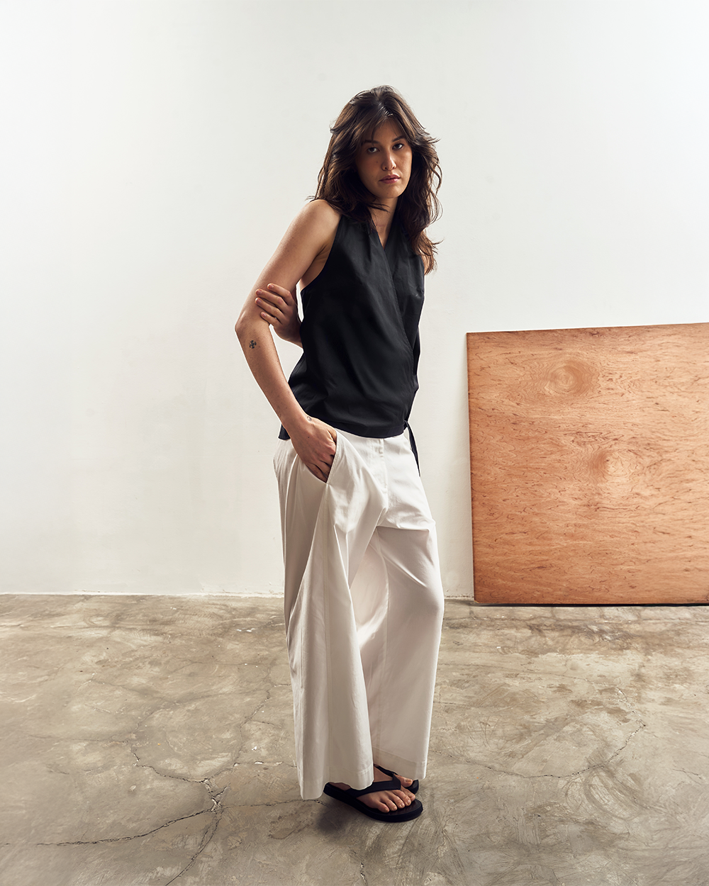 Poplin Pants in White